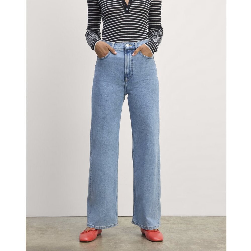 NWT $128 EVERLANE WAY HIGH SAILOR JEANS - LIGHT WASH - SIZE 23 / 29.5 LENGTH